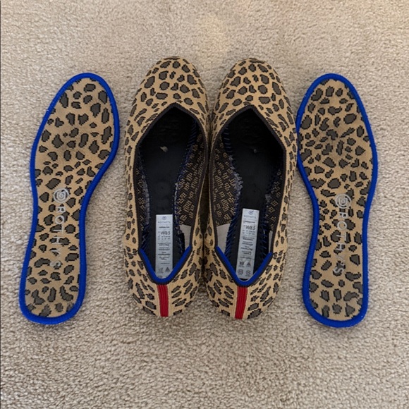 Rothy’s Round Toe The Leopard Flats Sz 8.5 - Picture 4 of 5